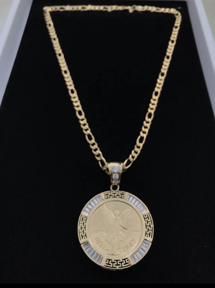 14k Gold filled Fígaro chain with Versace centenario