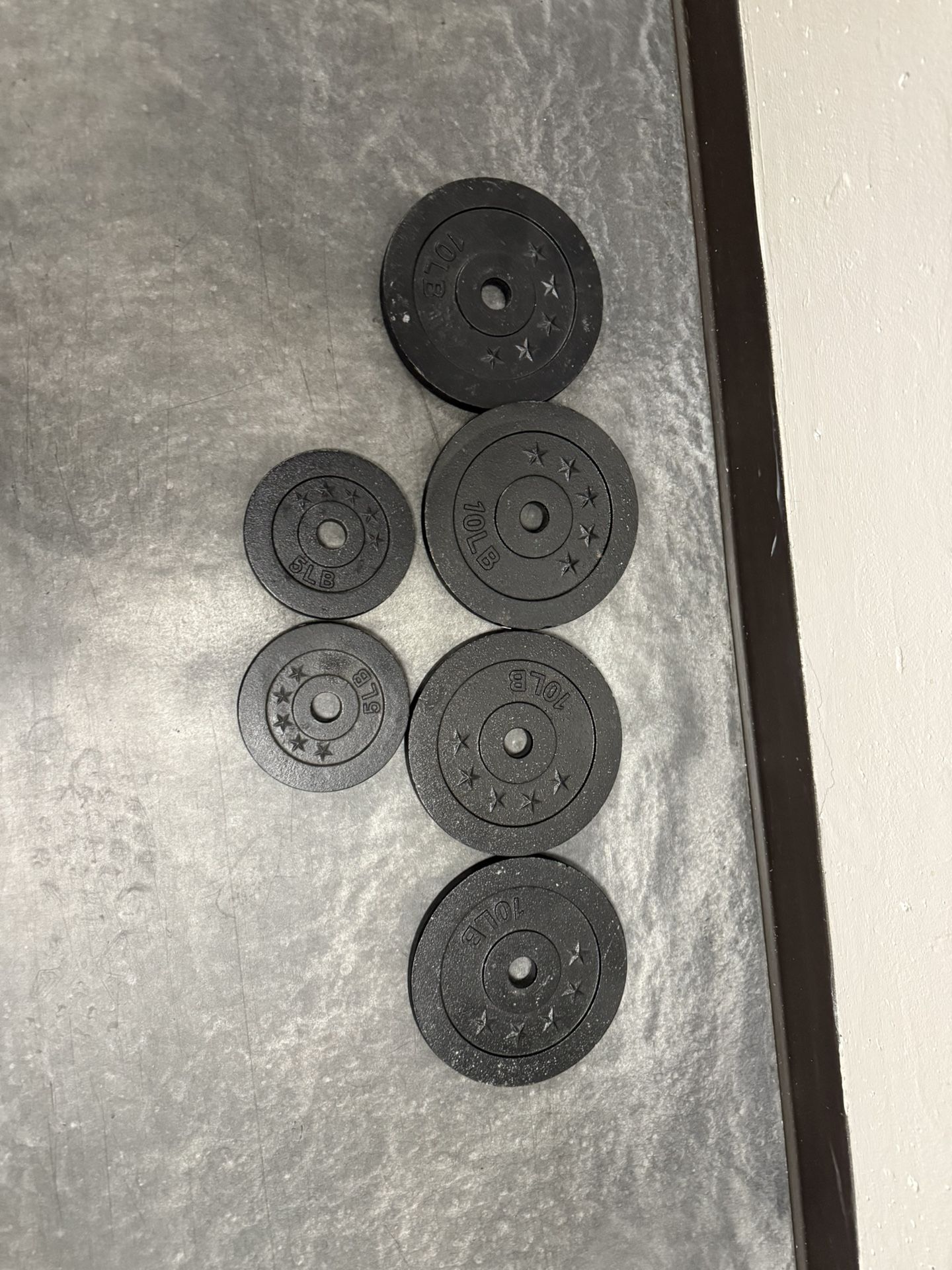 GADINO Adjustable Cast Iron Dumbbells Extra Weight Plates 10 lbs (Set of 6) Total 50 lbs