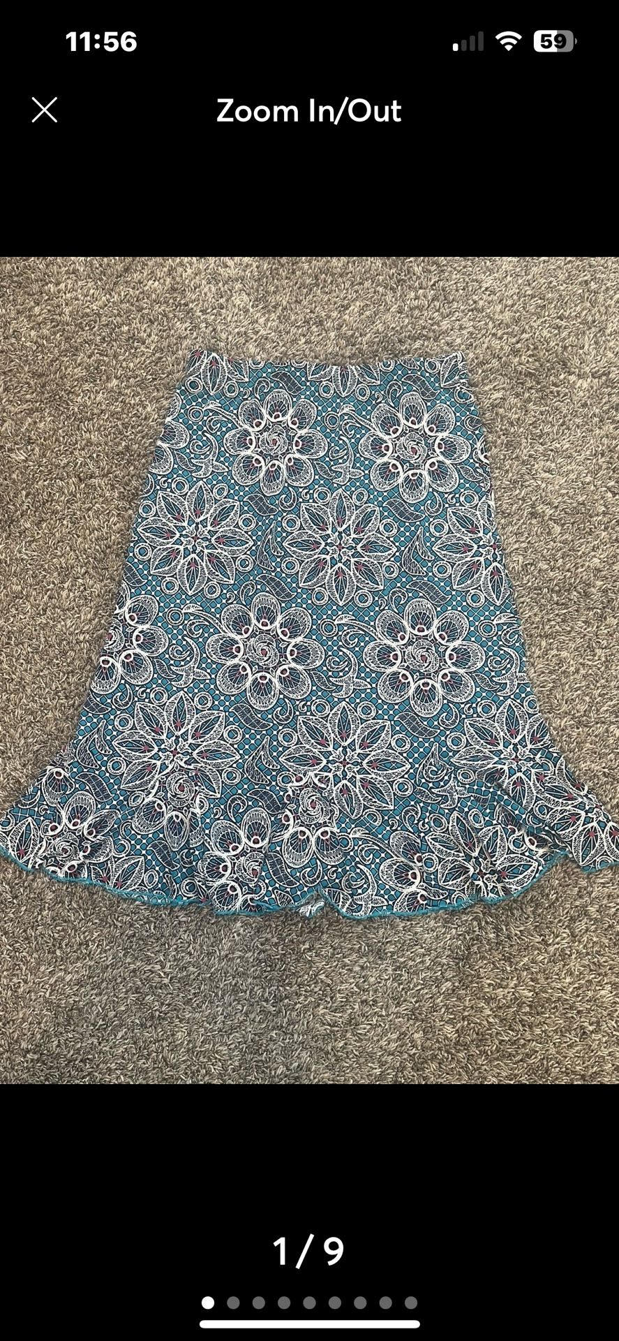 SJS Green A-Line Ruffled Cocktail Skirt