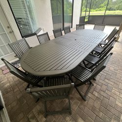 Outdoor Dining Table With 12 Chairs
