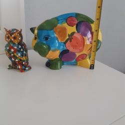 CERAMIC Pig Figurine 