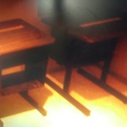 2 TV Copier Stands Each Hunt Brand Wood. Top  Metal