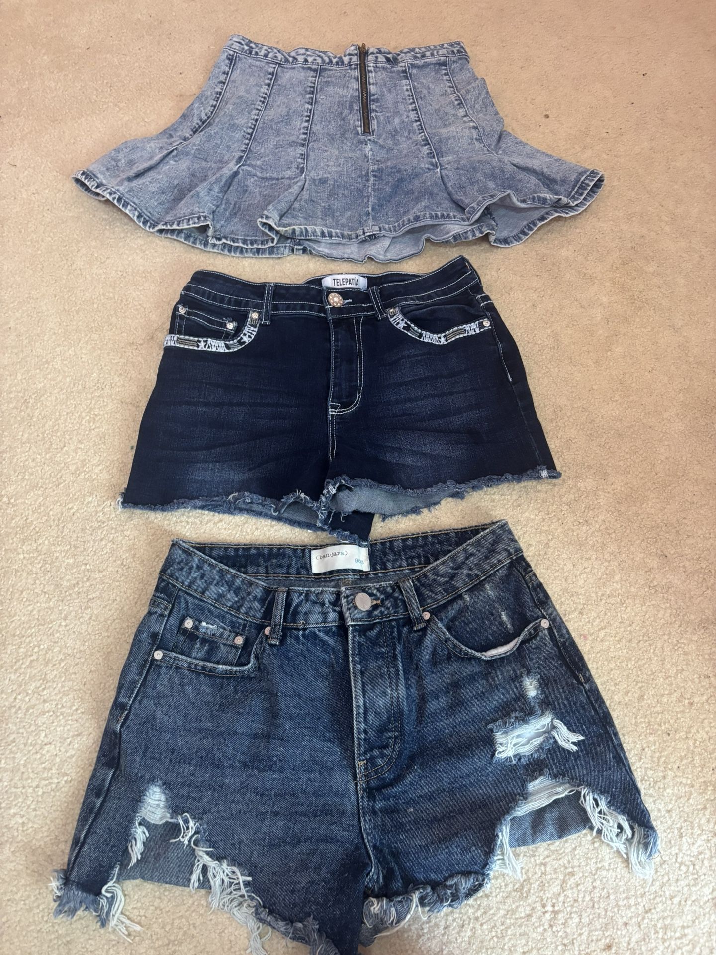 Womans Denim Shorts And Skirt Size 9 And 10