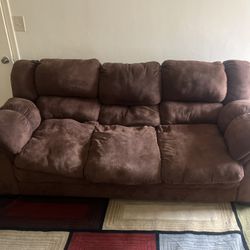 Brown Microfiber Loveseat & Sofa Set 