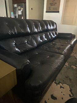 Real leather couch sofa and chair