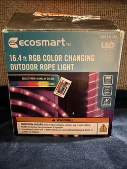 Outdoor Rope Light with Remote Control 16.4 ft. RGB Color Changing Dimmable LED Plug-In