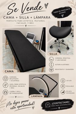Cama silla y lámpara para pestañas