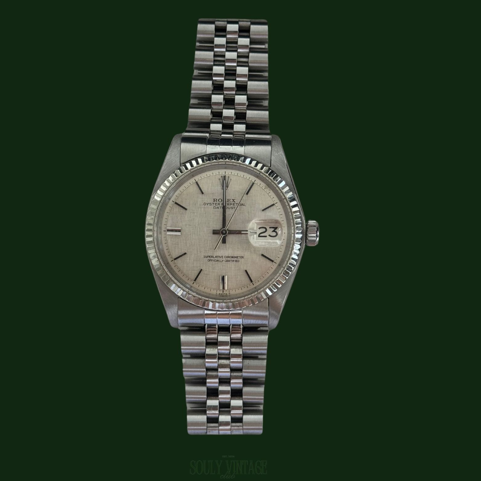 Rolex Datejust 1601/4 Linen Dial Jubilee Bracelet 1973