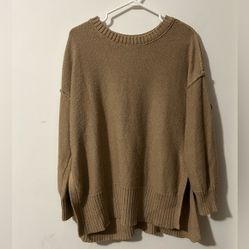 Aerie Light Brown Oversized  Knit Sweater
