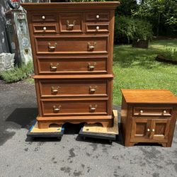 Stunning, High Quality, Solid Wood Tall Dresser with Matching Nightstand Made By Pennsylvania House Furniture