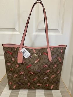 LOWERED! BNWT Authentic Coach Signature Canvas Candy RARE Tote Shoulder Bag-Khaki/Multi C2534