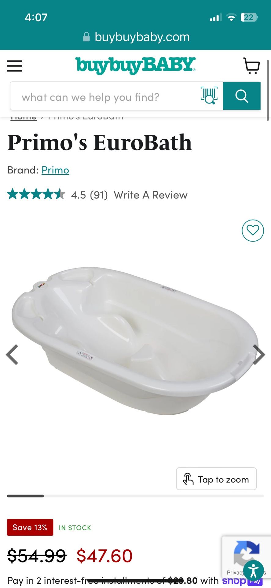 - [ ] Primo Baby Bathtub From Newborn To Toddler 