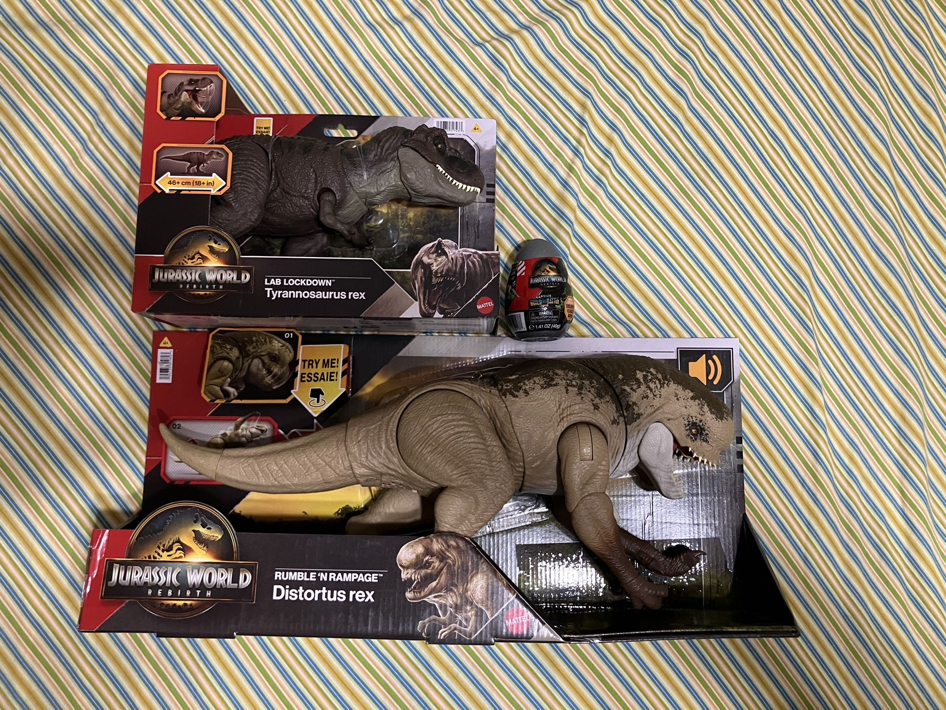 Mattel Jurassic World Rebirth Lab Lockdown T-Rex And Distortus Rex Lot New CHEAPER THAN RETAIL!