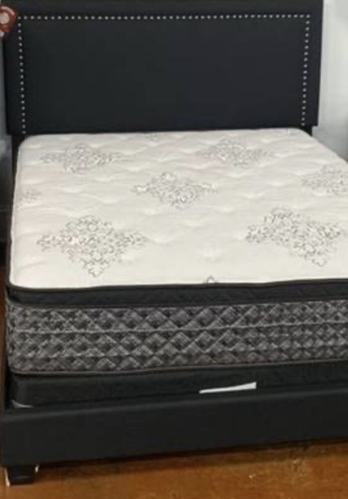 Black King Bed Frame with Mattress Set!! Brand New Free Delivery