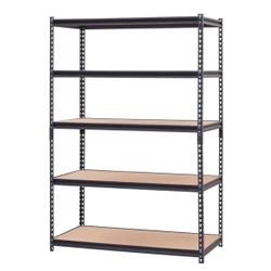 Muscle Rack 5-Shelf Heavy Duty Adjustable Metal Garage Storage Shelving Unit in Black (48 in. W x 72 in. H x 24 in. D)