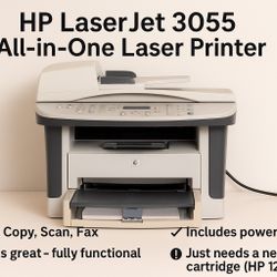 HP LaserJet 3055 All-in-One Printer – Copy, Scan, Fax – $50