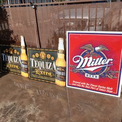 Vintage Collectable metal Beer Signs