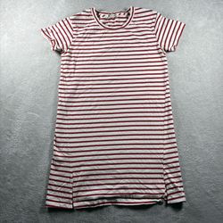 Amo Women’s Small Striped Red Shirt Dress Baby Doll Made In USA #8F