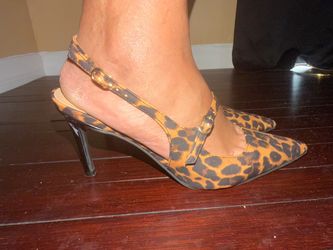 Unisa Leopard-Print Slingback Heels