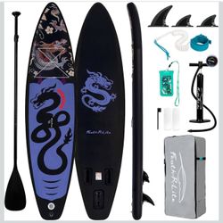 Inflatable Stand Up Paddle Board with Premium SUP Paddleboard Accessories, Wide Stable Anti-Slip EVA Deck, 11'/10'6" Paddle Boards