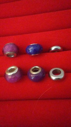 Purple, Blue And Silver Charms