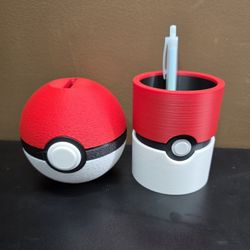 3d Printed Pokemon Themed Coin Bank And Pencil Holder
