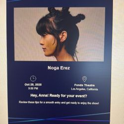 Noga Erez Tickets 10/29 Los Angeles