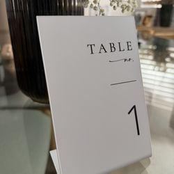 Table Number Signs Acrylic 