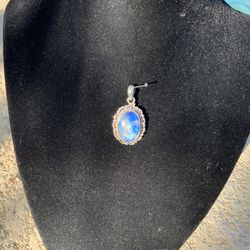 Labradorite And Sterling Silver Pendant  AS