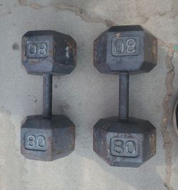 Set Of 2x80lb dumbbells thats 160lbs all together selling both for $150..