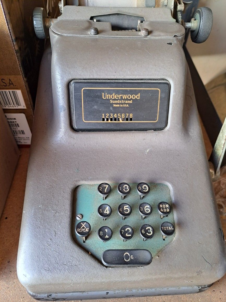 Vintage 1930's Or 40's UNDERWOOD Sundstrand Adding Machine All Original ...