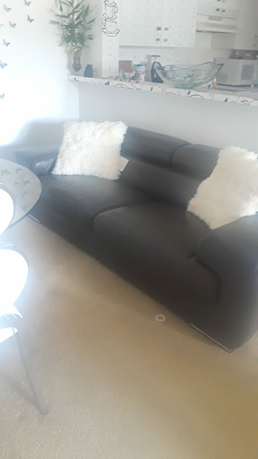 Gray Learher Couch