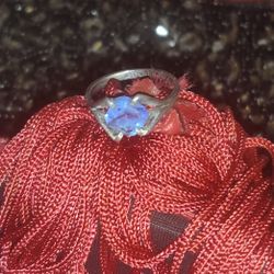 Round Sapphire Stone Size 6 Sterling Silver Pinky Ring ESRD Reed Designs Vintage