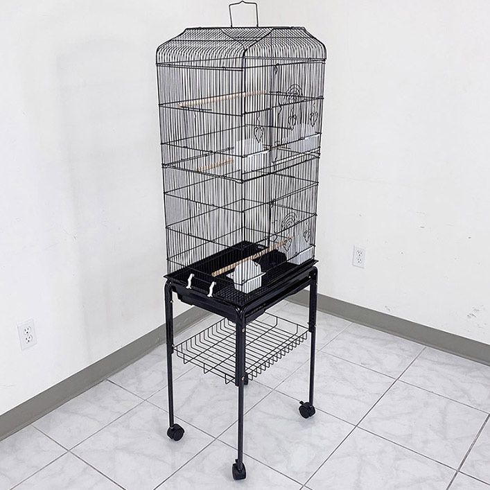 (Brand New) $55 Bird Cage 60” Tall Standing Parrot Parakeet with Rolling Stand 18x14x60 Inches 