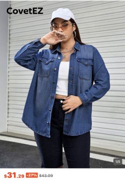 Plus size denim shirt * Porch pick up only”