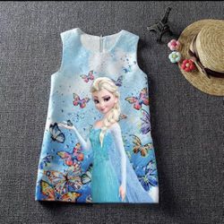 Frozen Queen Elsa Sleeveless Dress - 6T And 7T 