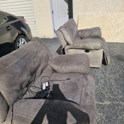 2 Sofas Reclinables 