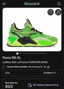 Puma RS-XL LaMelo Ball LaFrancé FOREVER RARE Green Y2K Sneakers