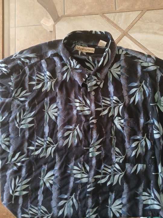 Men's Black And Blue Hawaiian Shirt