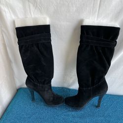 Michael Kors black Suede high heels Boots Size 7.5
