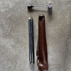 Vintage Keno Model 2 Telescoping Tripod Camera Mount with original leather case
