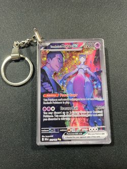 Pokemon Team Rocket’s Mewtwo Liquid Holo Keychain