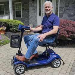 4-Wheel Mobility Scooter for Adults - 12.4 Miles Range, 3.7 mph, Smart Safety Features, Removed Battery, Rotating Swivel Seat, Headlight, Basket, Char