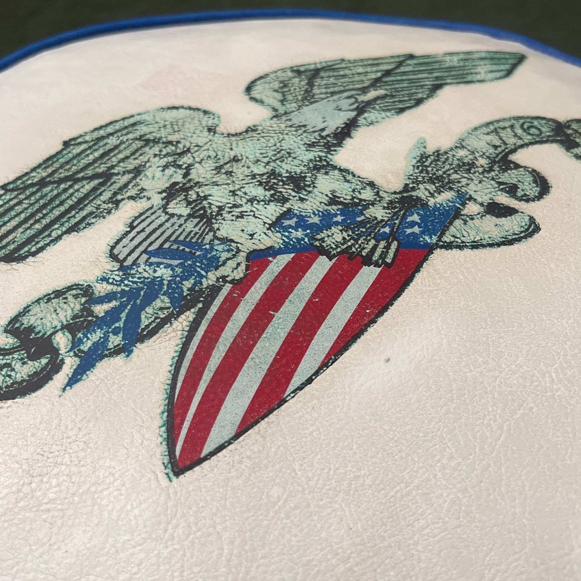 Vintage Babcock Americana Ottoman Mid Century Modern Eagle With Flag Drum Style