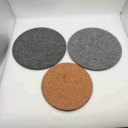 Curtis Wagner Plastics Cork and Felt Plant Mats - Set of 3