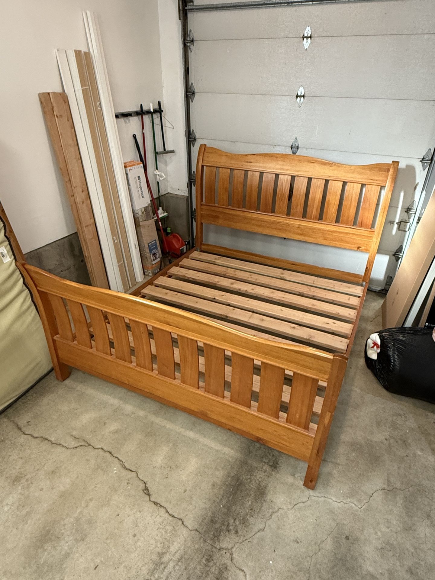 King Sleigh Platform Bed Frame