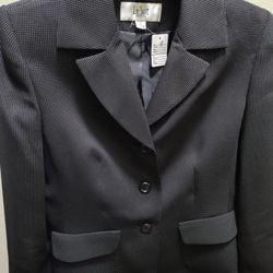 Le suit Petite Size 6 Black With White Dots Women Blazer