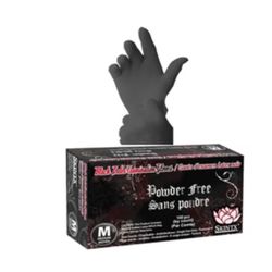 Skintx Black Latex Exam Gloves 