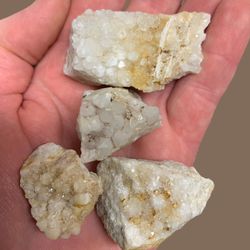 Set Of 4 Quartz Crystal Clusters. Rocks Crystals Gemstones Minerals