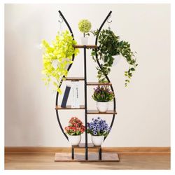 6-Tier Vase Shaped Plant Shelf With Hanging Hook